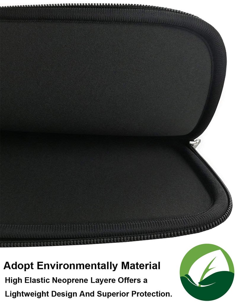 Naukay Laptop Sleeve Case 14 Inch  Resistant Neoprene Sleeve/Notebook Computer Pocket Case/Tablet Briefcase Carrying Bag for inch HP  Lenovo  Asus Notebook  Ultrabook  Black - Image 2